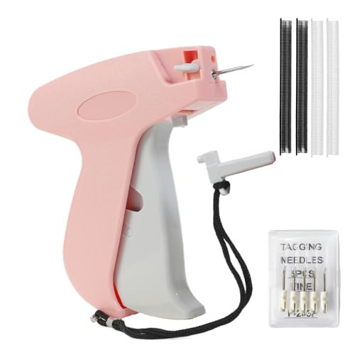 Stitch Gun for Clothes - Mini Stitch Gun Refills -Tagging Gun for Clothing - Sewing Kit Includes 6 Needles 1000 Black Fasteners and 1000 White Fasteners （Pink） | Amazon (US)