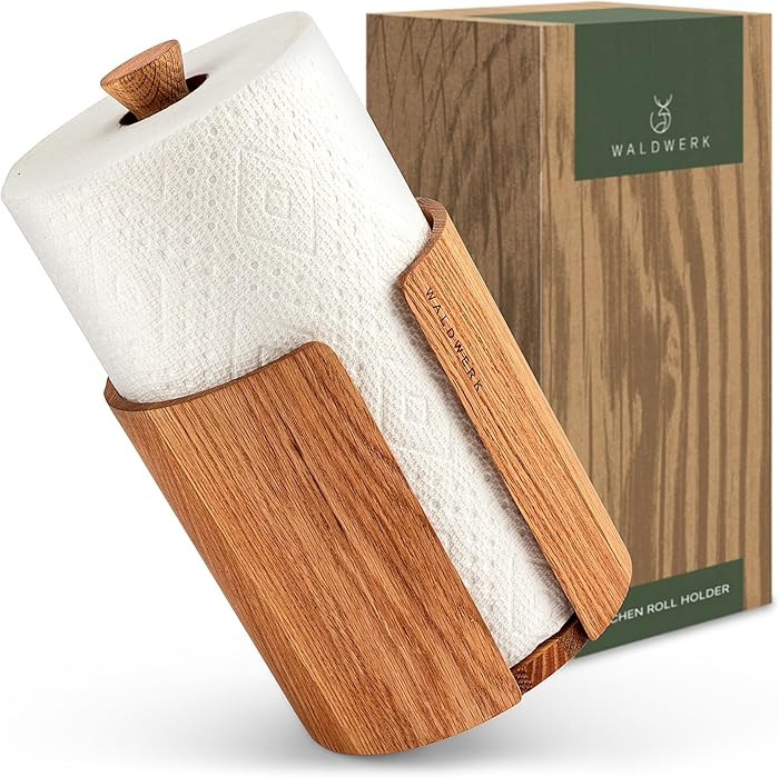 WALDWERK Design Paper Towel Holder Out of Oak Wood - Kitchen Towel Holder for All Standard Kitche... | Amazon (US)