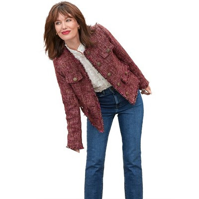 Joe Browns Chic Tweed Lady Jacket - 12 W, Berry Tweed | Target