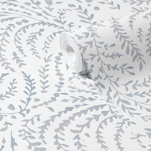 Peel and Stick Wallpaper 17.3"x118" Boho Wall Paper Peel and Stick Modern Watercolor Gray Blue Wa... | Amazon (US)