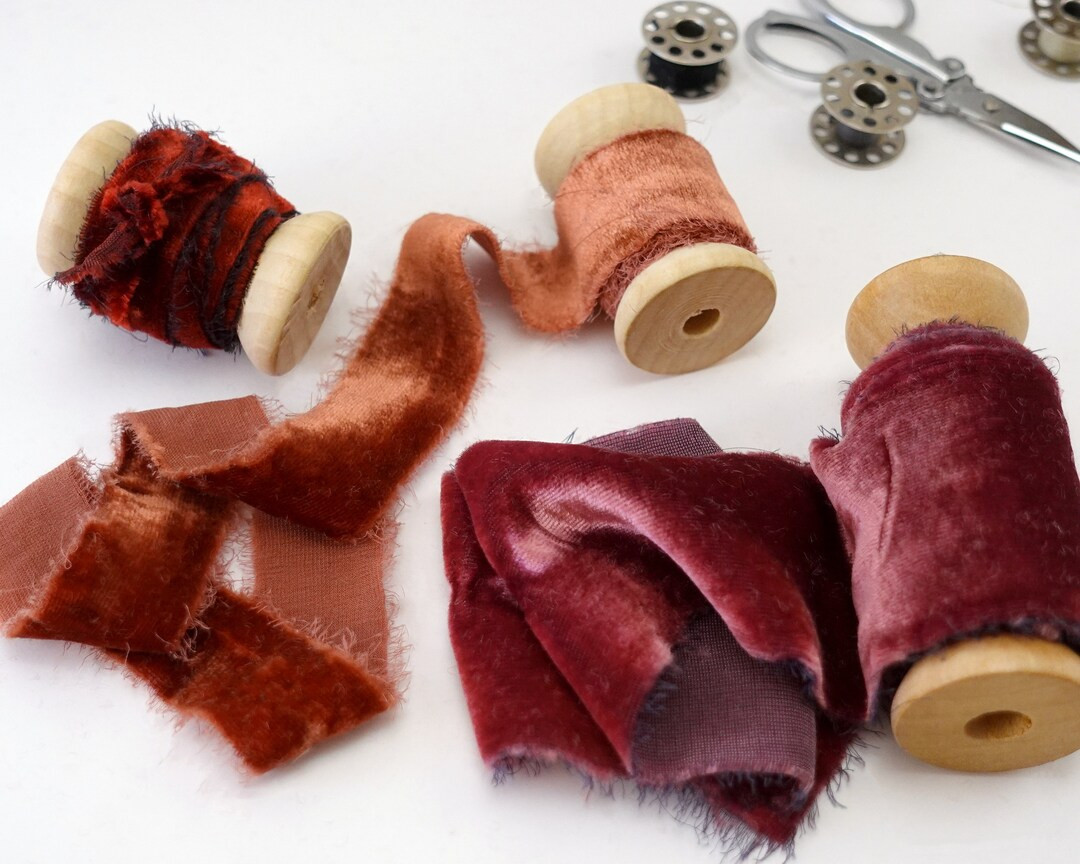 Velvet Ribbon Wedding Bouquet Ribbons Velvet Ribbon Raw Edge - Etsy | Etsy (US)