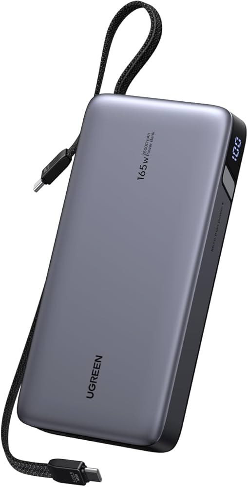 UGREEN Nexode Power Bank, 25,000mAh 165W Laptop Portable Charger with 2 Built-in USB-C Cables, 90... | Amazon (US)