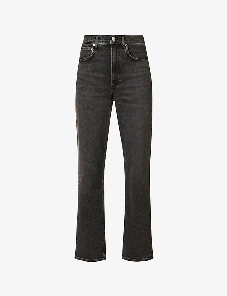 Stovepipe straight-leg high-rise stretch-denim jeans | Selfridges