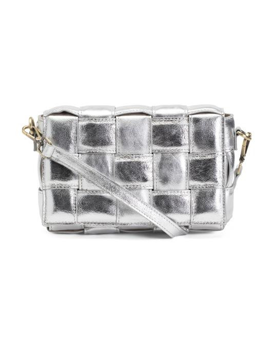 Made In Italy Leather Woven Crossbody | TJ Maxx