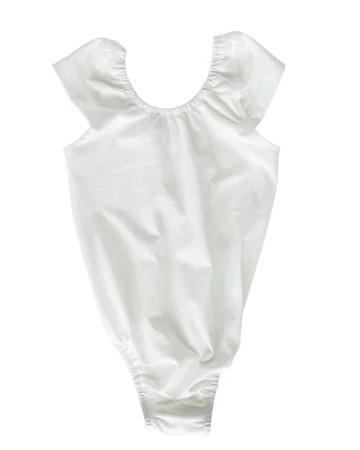 Maggie Cap Sleeve Leotard - White | Bailey's Blossoms