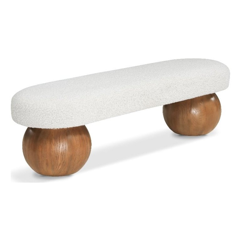 Meridian Furniture Bowies Cream Bench | Walmart (US)