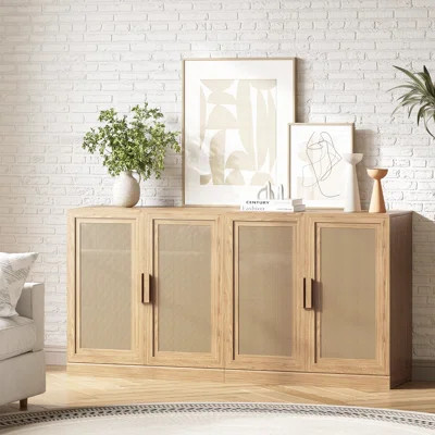 Wood Sideboard Storage Buffet 2 Doors Buffet Cabinet | Wayfair North America