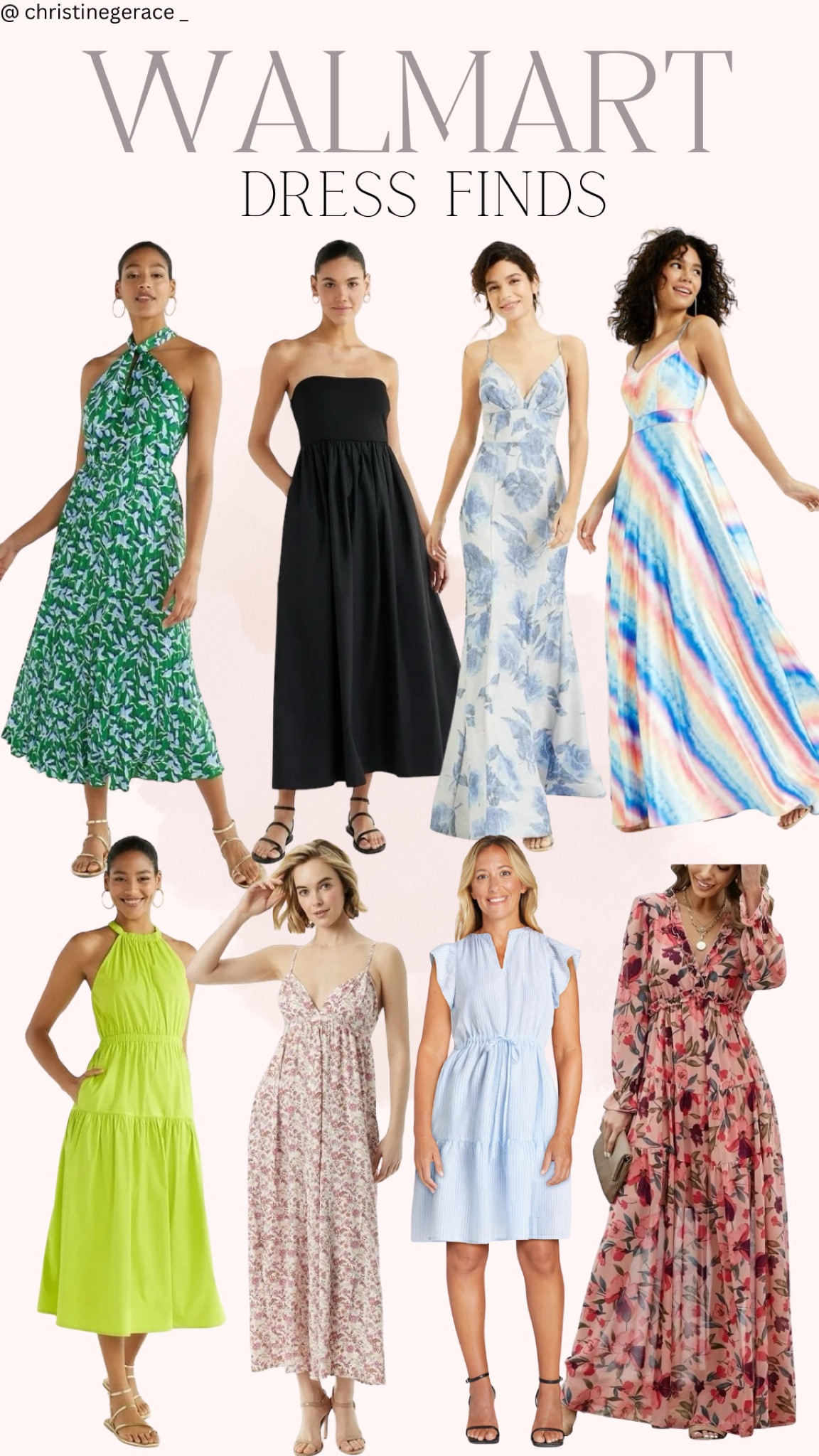 Walmart Spring & Summer Dress Finds ✨ beautiful dresses for many occasions!! Wedding guest | baby shower | prom | date night | vacation 
All very affordable 🤍 follow me for more dress finds !! @christinegerace_ 

#LTKstyletip #LTKFestival #LTKwedding