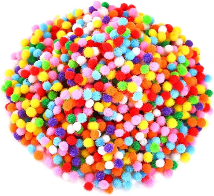 Caydo 2400 Pieces Mini Craft Pompoms Assorted Colors 6 mm Pom poms for Hobby Supplies and Valenti... | Amazon (US)