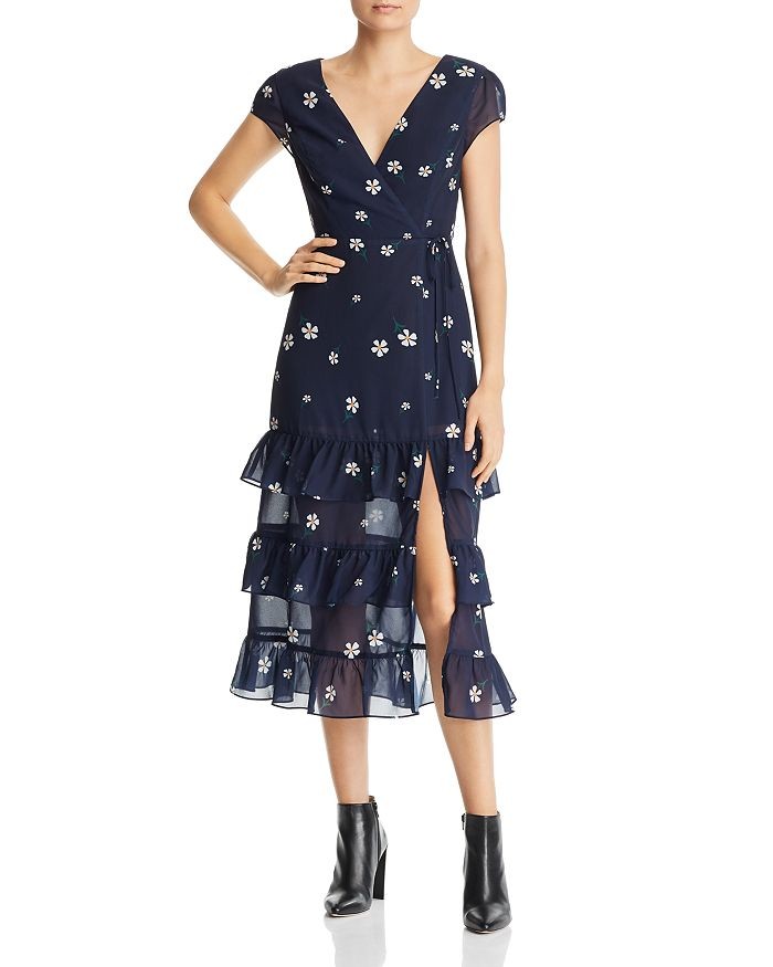 AQUA
           
   
               
                   Daisy Faux-Wrap Floral-Print Midi Dress -... | Bloomingdale's (US)