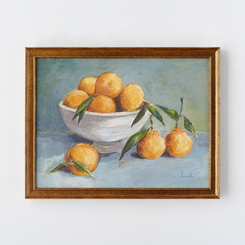 18" x 14" Citrus Harvest Framed Wall Canvas Antique Gold - Threshold™ designed with Studio McGe... | Target