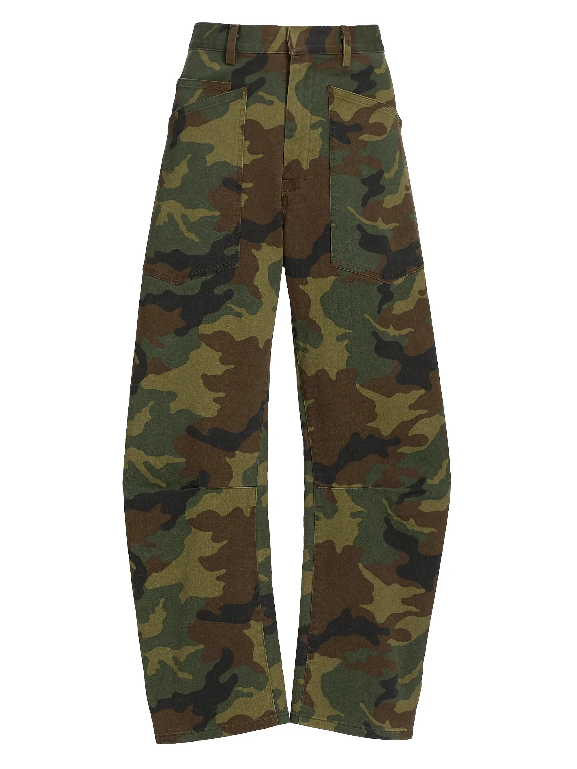 Nili Lotan Shon Camouflage Barrel-Leg Pants | Saks Fifth Avenue | Saks Fifth Avenue
