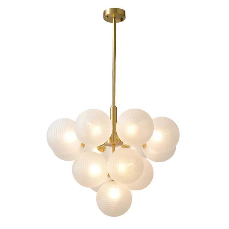13 - Light Ribbed Glass Bubble Chandelier | Wayfair Professional