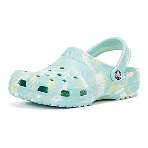 Crocs Classic Marbled Tie-Dye Clog Pure Water/Multi Men's 9, Women's 11 Medium | Amazon (US)