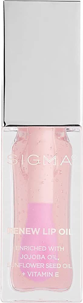 Sigma Beauty Renew Lip Oil - Clear Pink Sheen - Nourishing, Non Sticky Lip Oil with Subtle Sheen ... | Amazon (US)