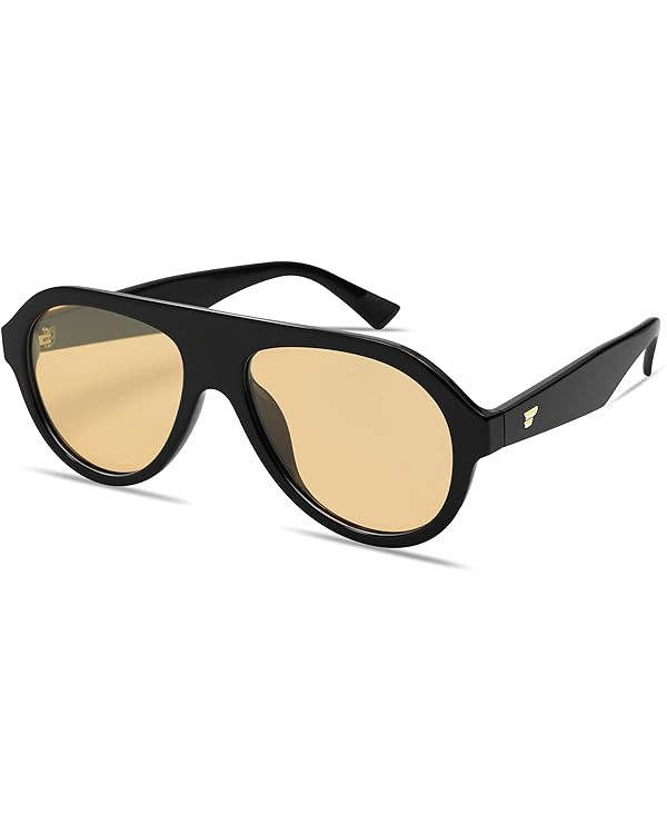 VANLINKER Retro Aviator Polarized Sunglasses for Men Women Trendy 70s Vintage Plastic Frame Sun G... | Amazon (US)