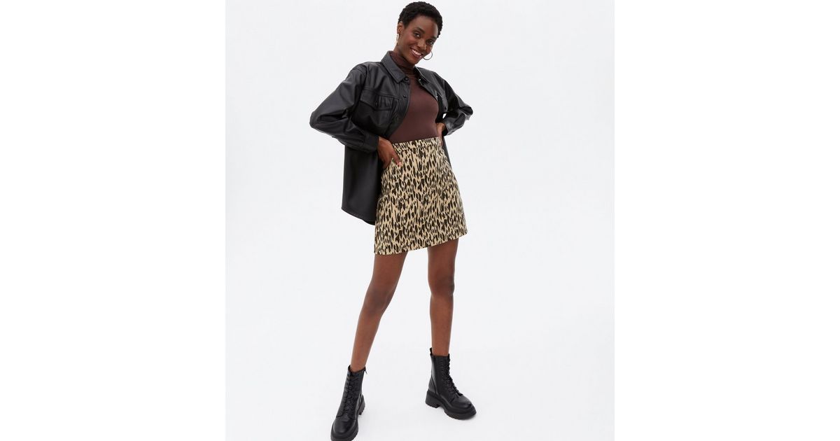 Brown Leopard Print High Waist Mini Skirt | New Look | New Look (UK)
