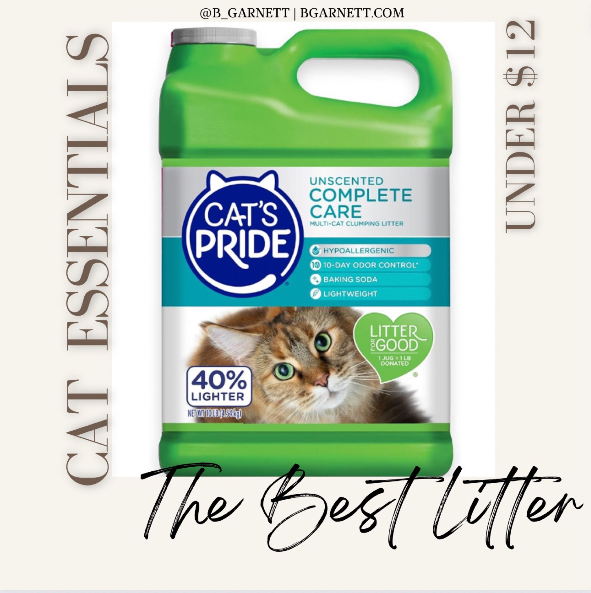 This one’s for my pet parents. This is THE ONLY litter we use at our home. It’s scentless, clumping, low dust (but really no dust) in expensive (under $12) and for every one bought they donate je to a shelter. 

Cats | cat items | pet essentials 

#LTKfindsunder50 #LTKhome #LTKfamily