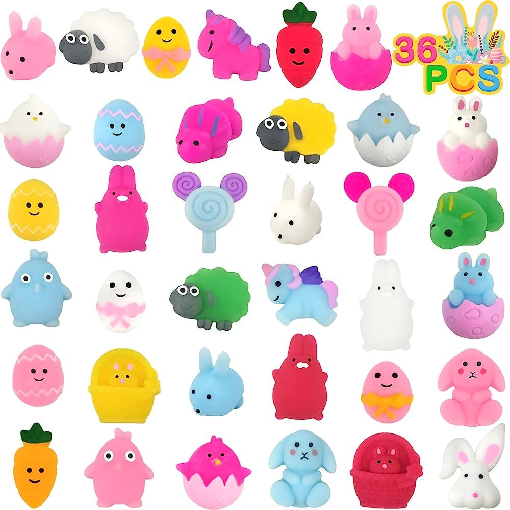 Kannove Easter Egg Filler Basket Stuffers, 36 Pack Mochi Squishy Toys, Easter Treats Prizes Goodi... | Amazon (US)
