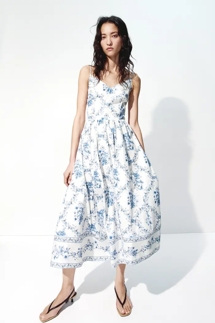 H&M Flared-skirt strappy dress | Nordstrom | Nordstrom