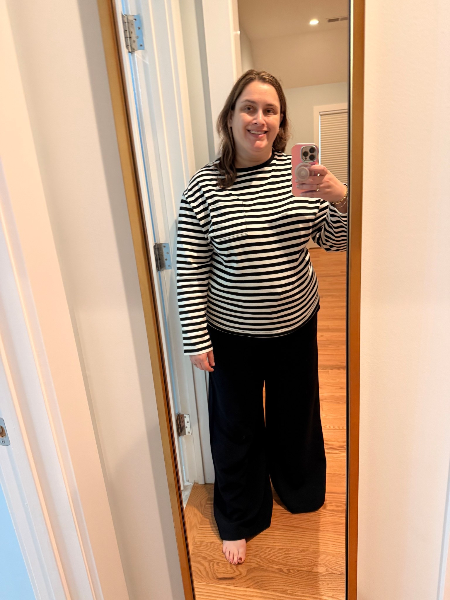 The best LS striped tee and relaxed pants

#LTKMidsize #LTKmomlife