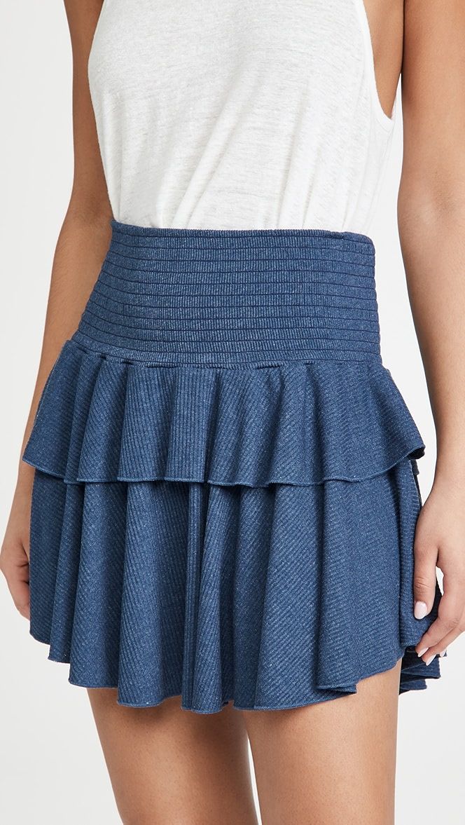 Cozy Rib Flouncy Tiered Mini Skirt | Shopbop