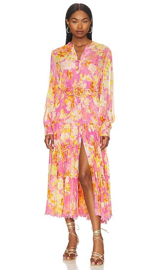 Auril Long Dress with Slip in Pink | Revolve Clothing (Global)