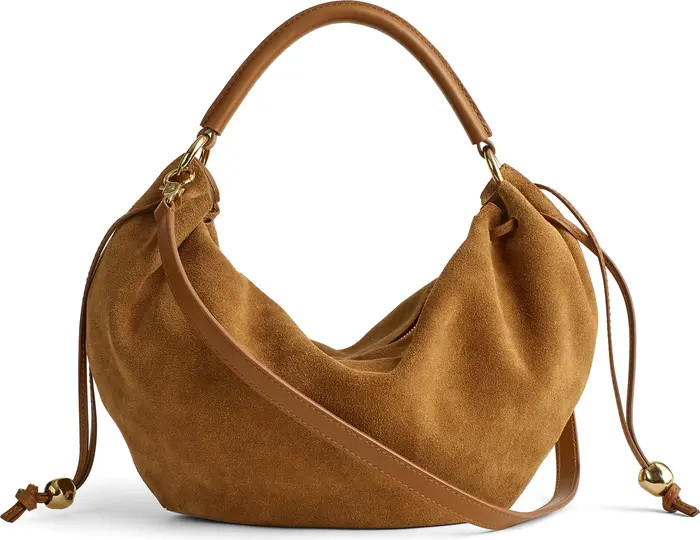 The Camren Gathered Suede Shoulder Bag | Nordstrom