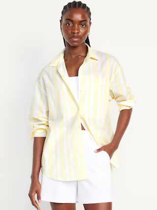 Oversized Button-Down Boyfriend Shirt | Old Navy (US)