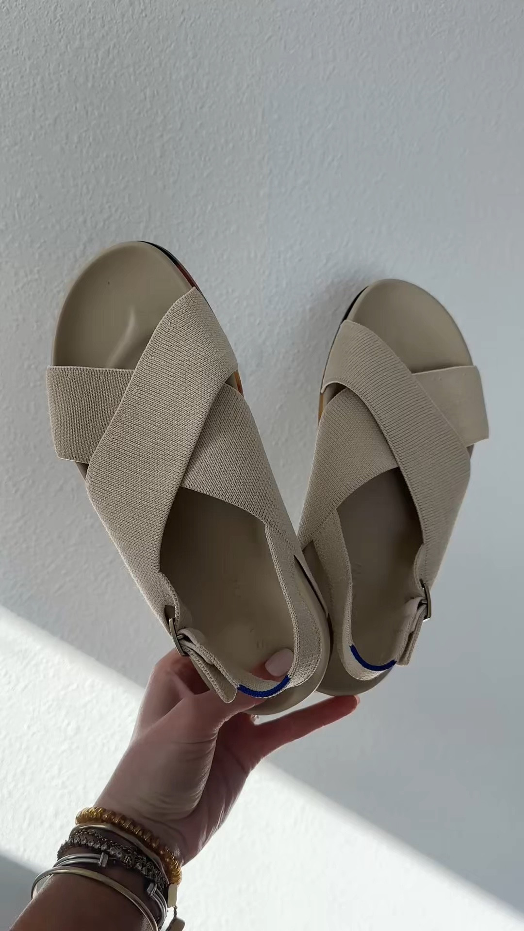 @Rothy's  size 8 sandals. The Weekend Sandal in Coconut

Two wide ivory crossing straps. Very flexible, very comfy.
Adjustable heel buckle for the perfect fit.
Features our soft, contoured Feel Good Footbed in ivory.
Durable, grooved tortoise shell outsole for extra grip and traction

#LTKootd #LTKSeasonal #LTKdayinmylife