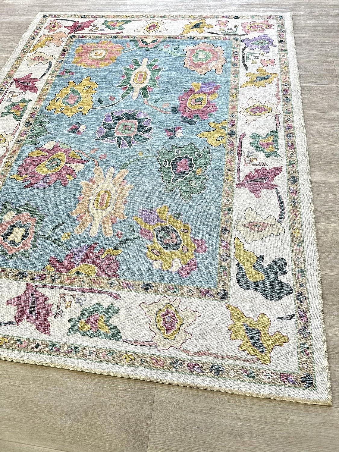 Oushak Rug, Colorful Vintage Turkish Eclectic Floral Pastel Large Oversized Area Rugs for Living ... | Amazon (US)