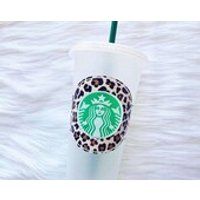BLANK Leopard Starbucks Venti Cold Cup, No Personalization Around Logo | Etsy (US)