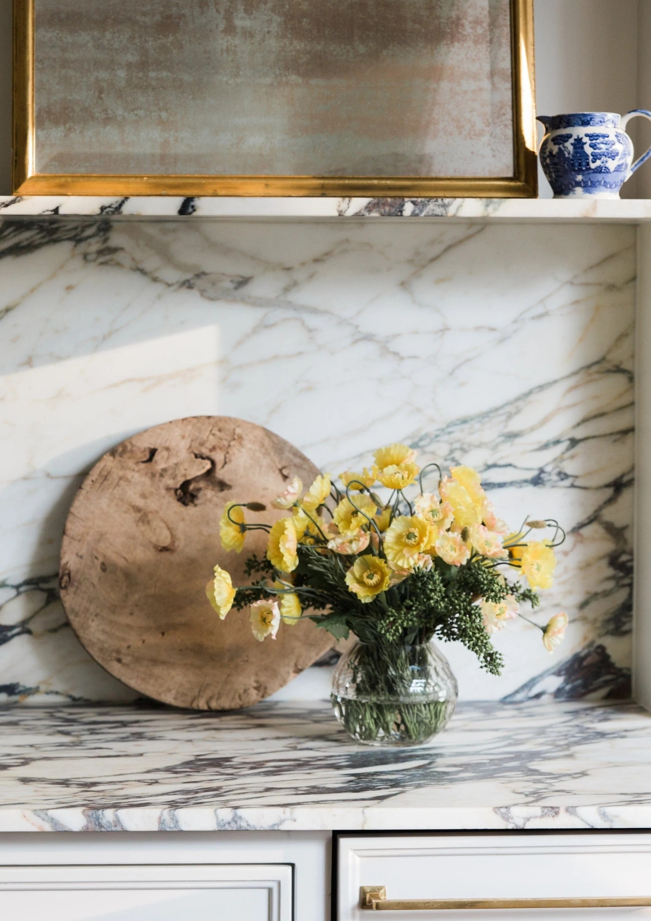 Yellow Faux Poppy Arrangement  13" | Afloral