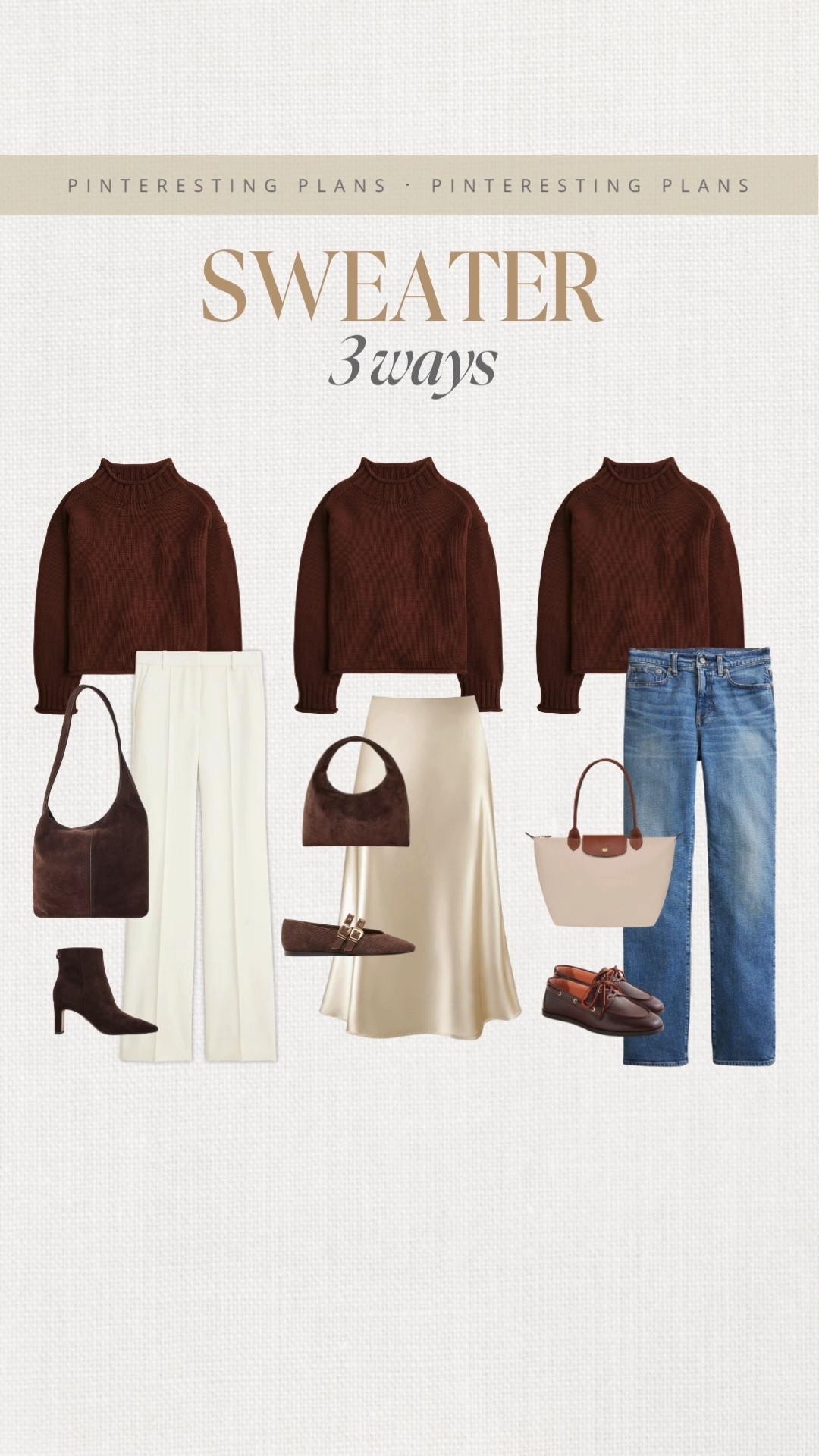 Sweater 3 ways 🙌🏻🙌🏻

Sweater styled 3 ways, satin skirt, jeans, booties, flats 

#LTKShoeCrush #LTKWorkwear #LTKStyleTip