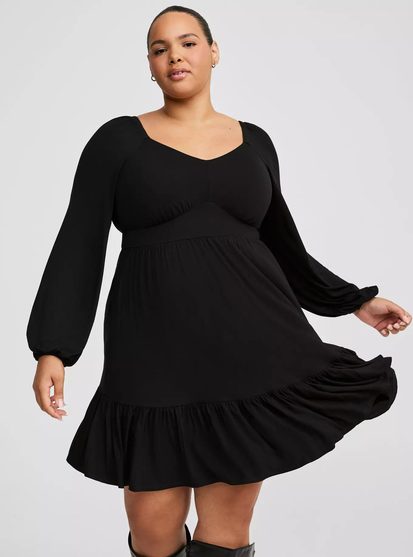 Mini Super Soft Tiered Skater Dress | Torrid (US & Canada)