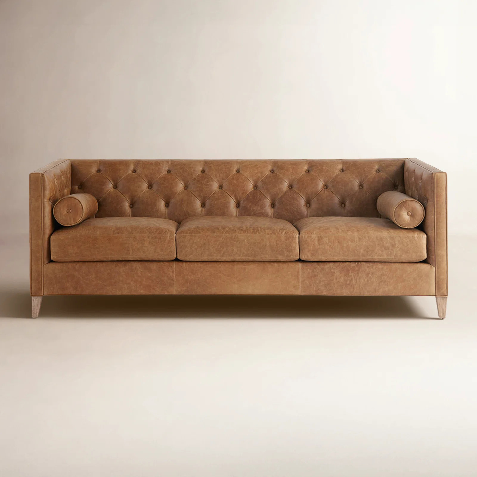 Anali 99" Sofa in Full Top Grain Sienna Aztec Leather | Birch Lane