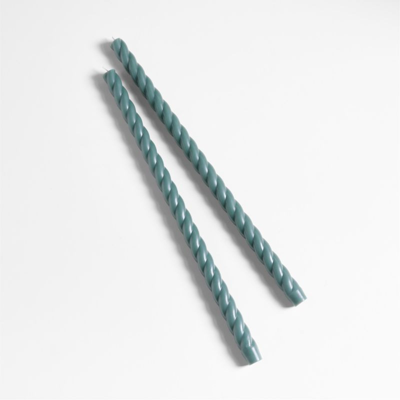 Twisted Duck Green Taper Candles 18", Set of 2 + Reviews | Crate & Barrel | Crate & Barrel