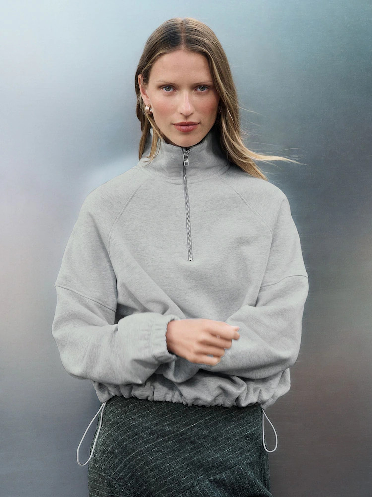 Grey Quarter Zip Sweatshirt | Next US