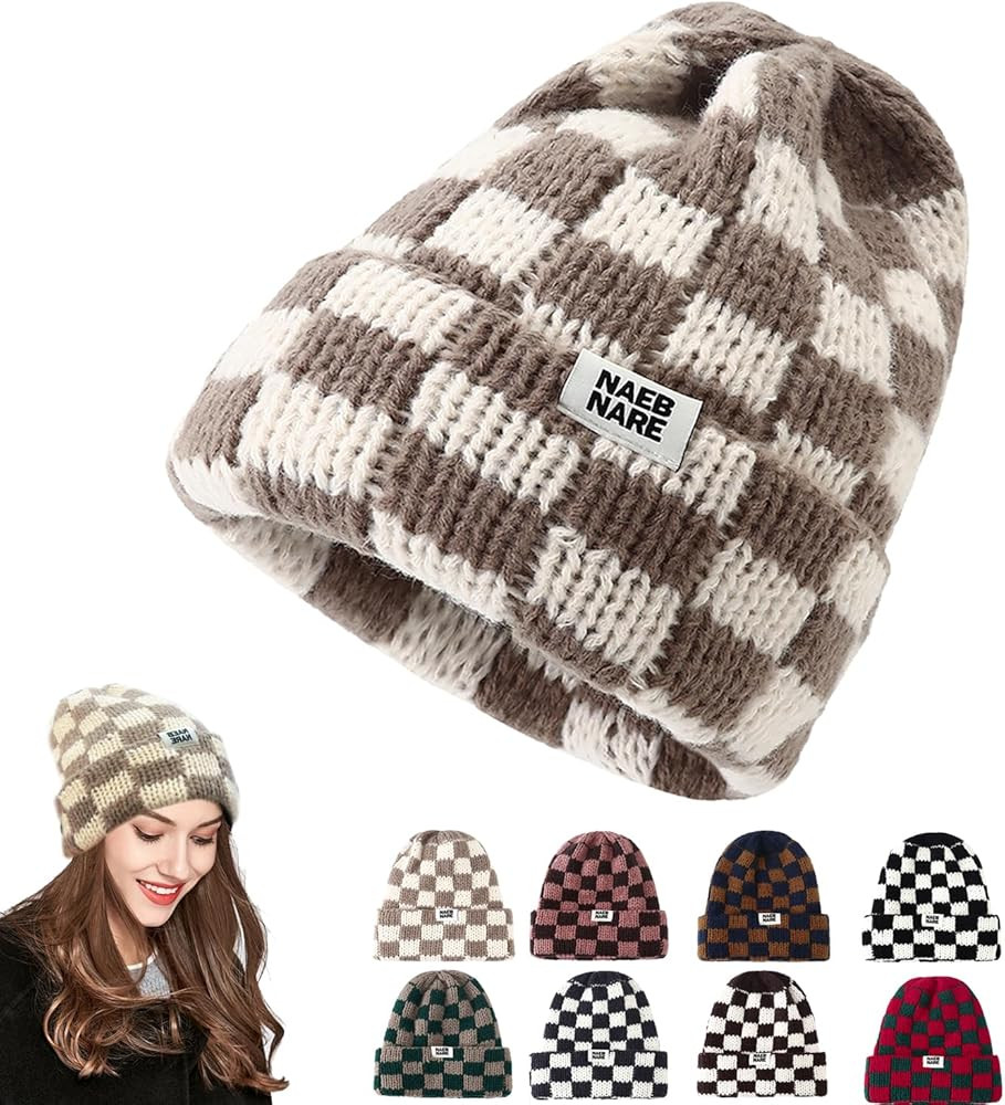 Mushroom Embroidery Beanie for Women Men Skull Cap Hippie Solid Color Winter Warm Knit Hat | Amazon (US)