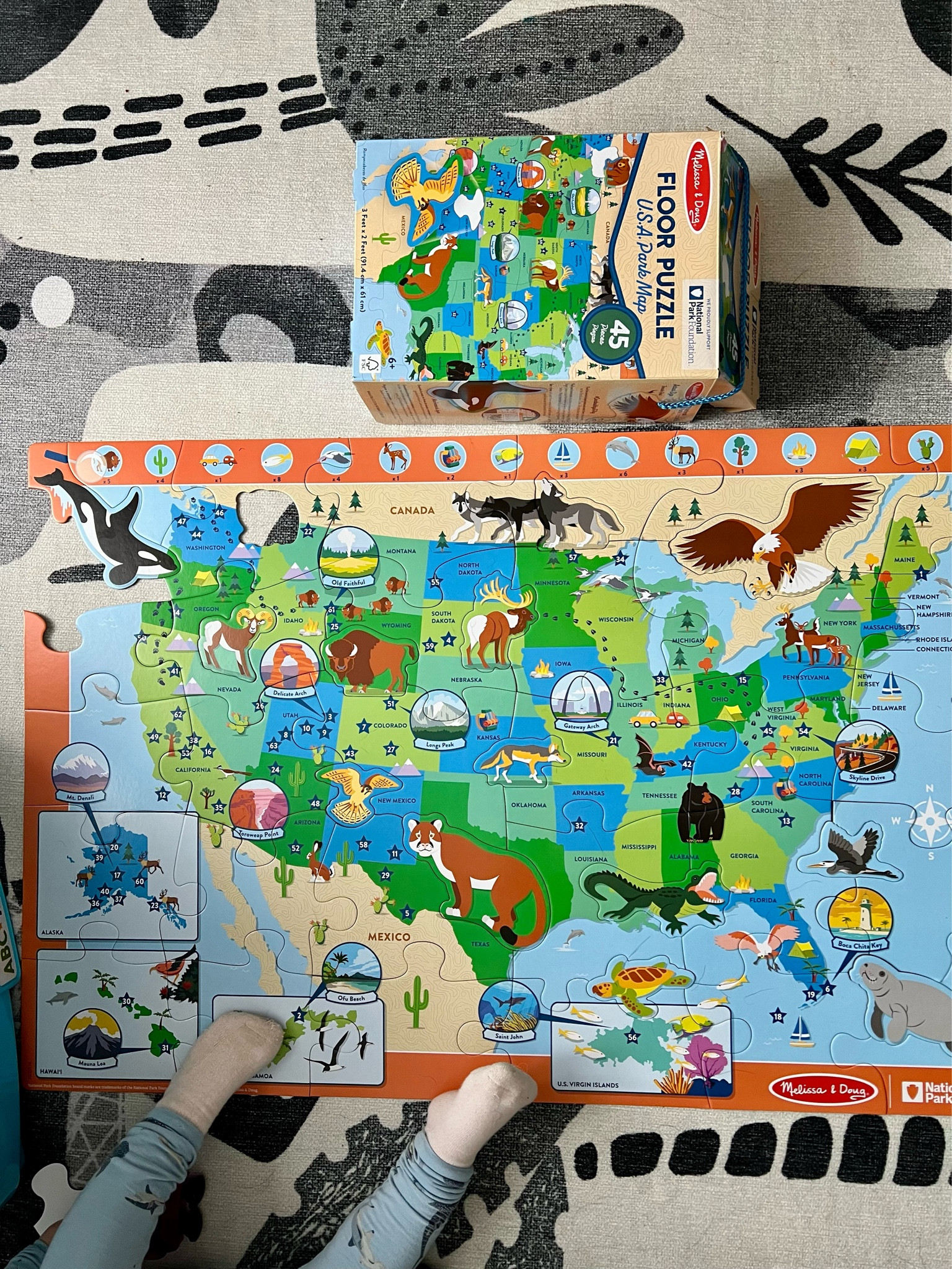 Coolest puzzle. Its a jumbo 45 piece USA park map puzzle with animals  

#LTKkids #LTKfamily