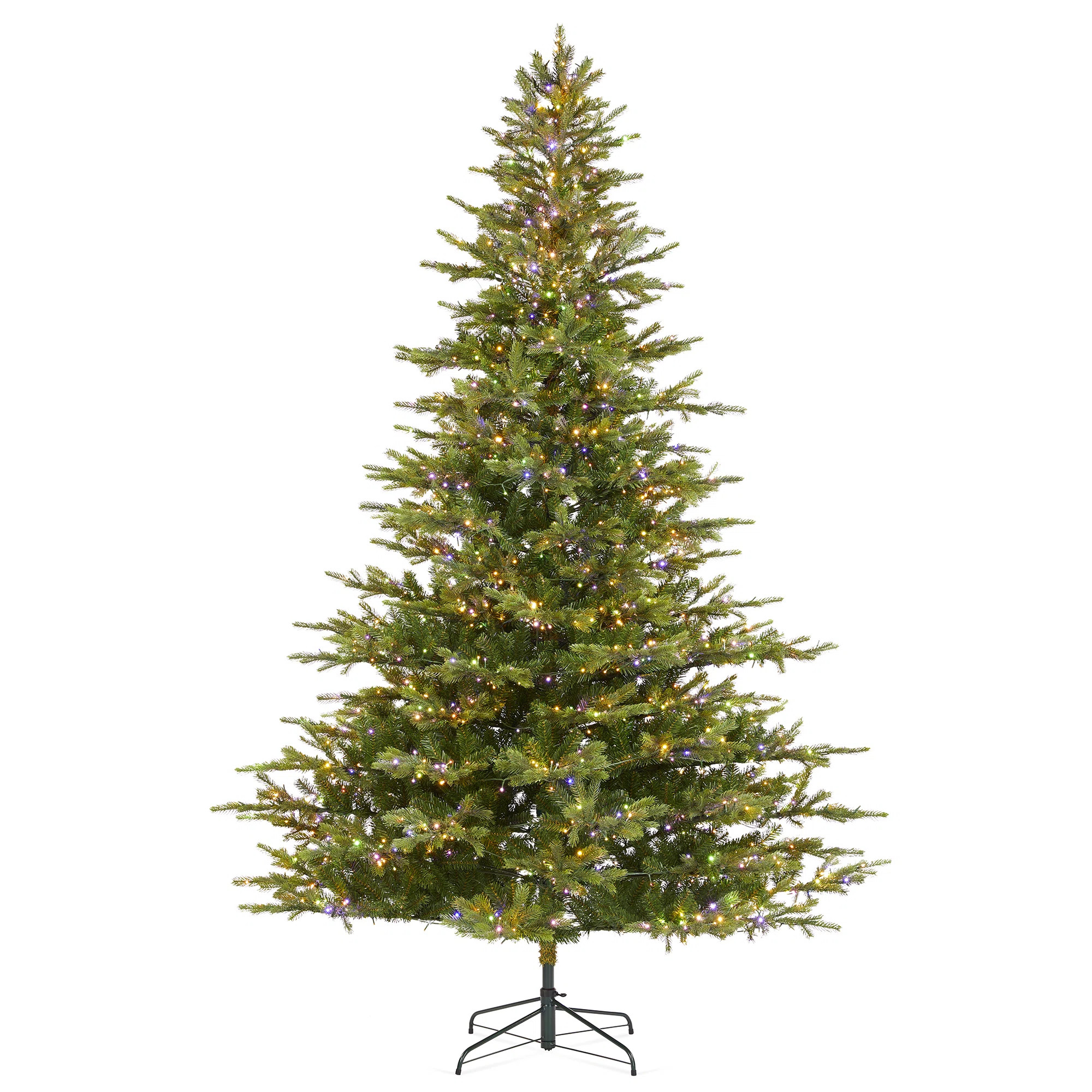 Leilonie Vibrant Evergreen Fir Pre-Lit Green Full Fir Artificial Christmas Tree with Lights | Wayfair North America