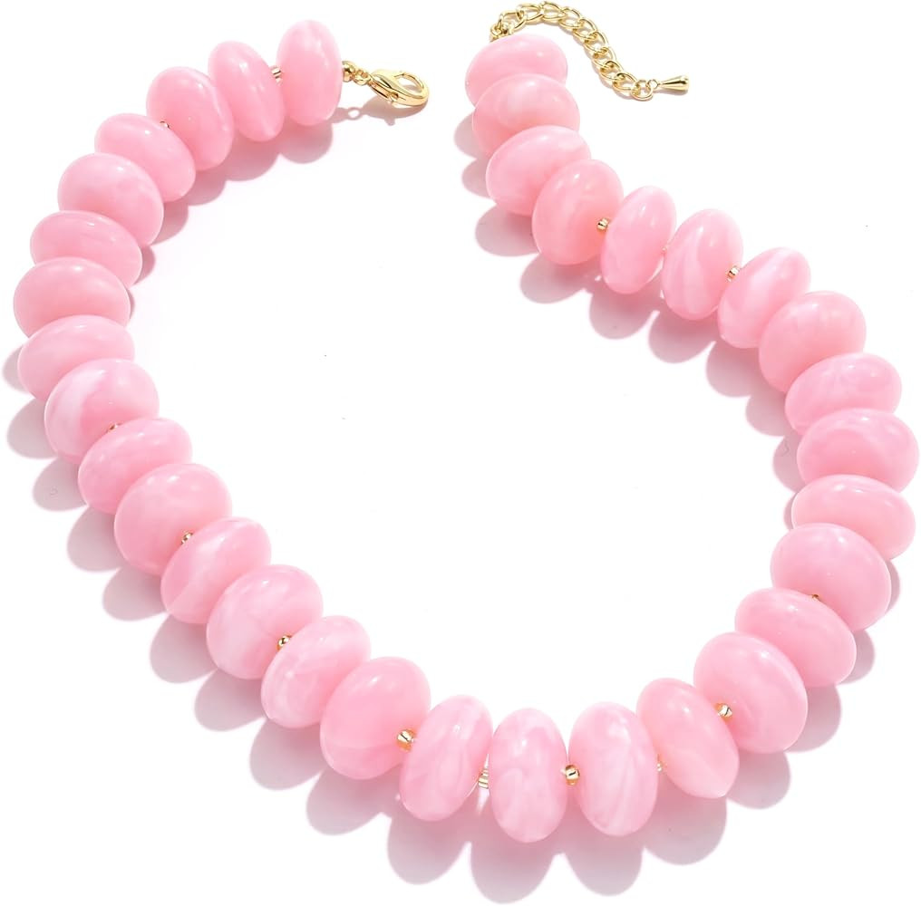 Elegance 11 designs Colorful Chunky Beaded Necklace for Women,Thick Acrylic Disc Bead Choker Stat... | Amazon (US)
