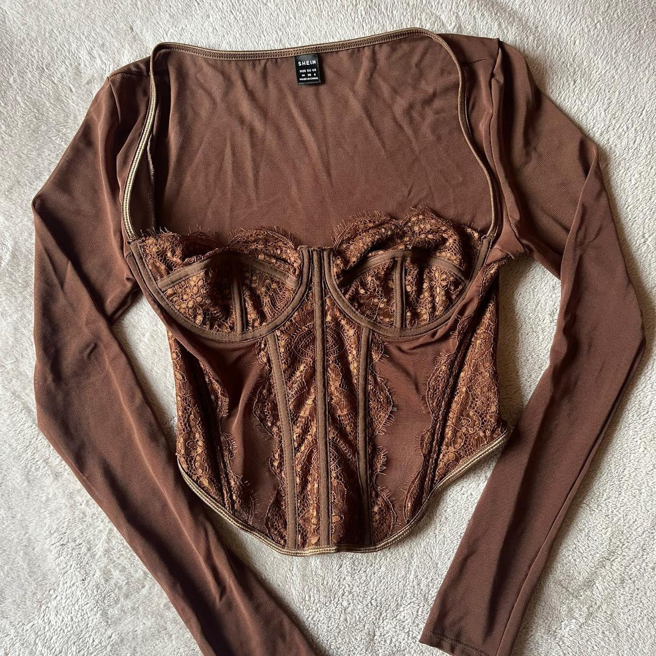 SHEIN Women's Corset - Brown - M | Depop US