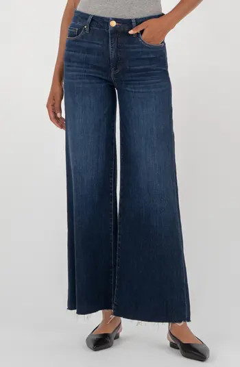 KUT from the Kloth Meg High Waist Raw Hem Wide Leg Jeans | Nordstrom | Nordstrom