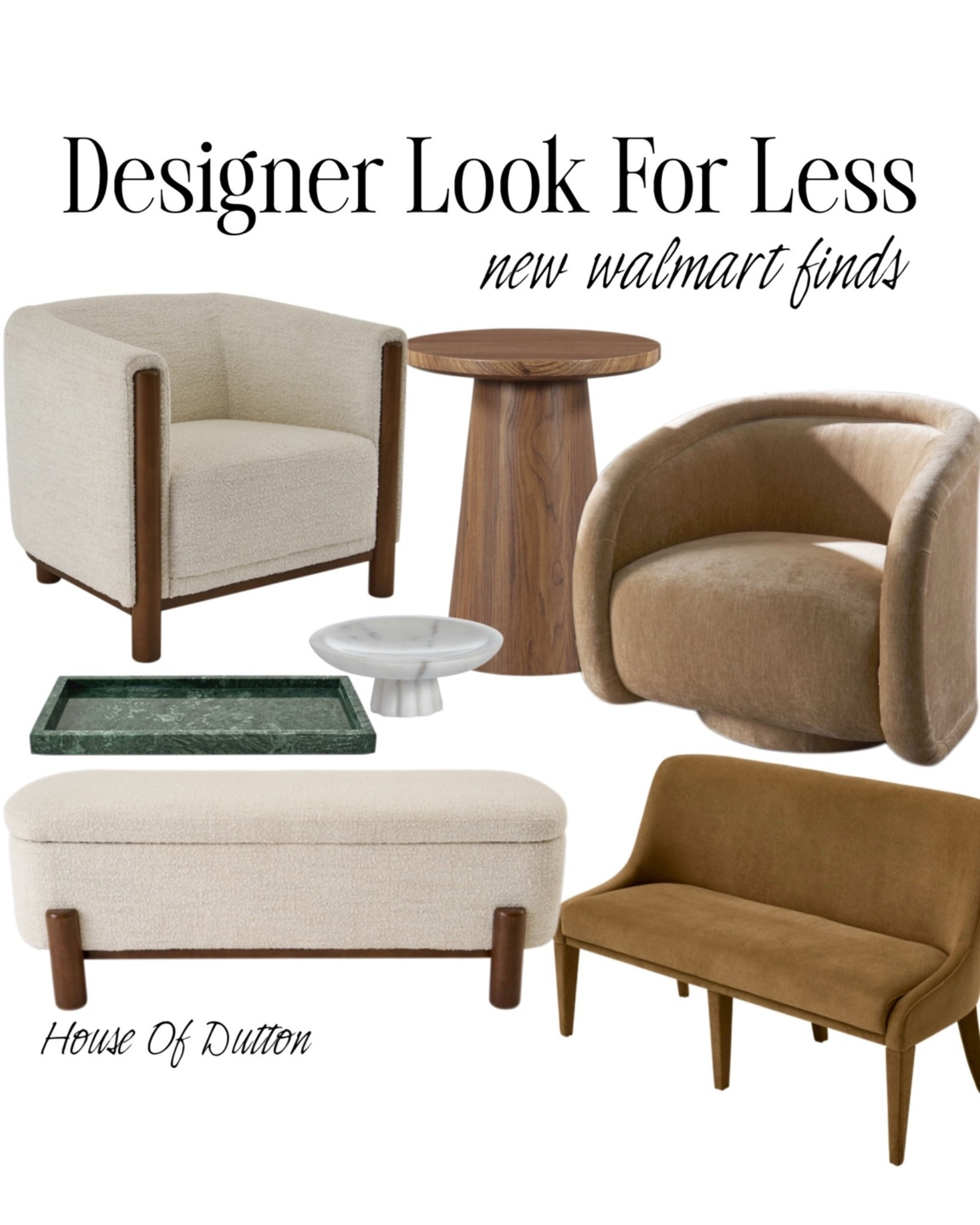 These new Walmart furniture finds look far more expensive than they are. ✨ Think rich wood tones, cozy boucle, sculptural silhouettes, and timeless pieces that instantly elevate your space without the luxury price tag. Saving these for my next home refresh. 🤍 #WalmartFinds #DesignerLookForLess #AffordableFurniture #LivingRoomDecor #NeutralHome #ModernOrganic #HomeInspiration #LuxuryForLess #InteriorDesign

#LTKHome #LTKSeasonal #LTKmomlife