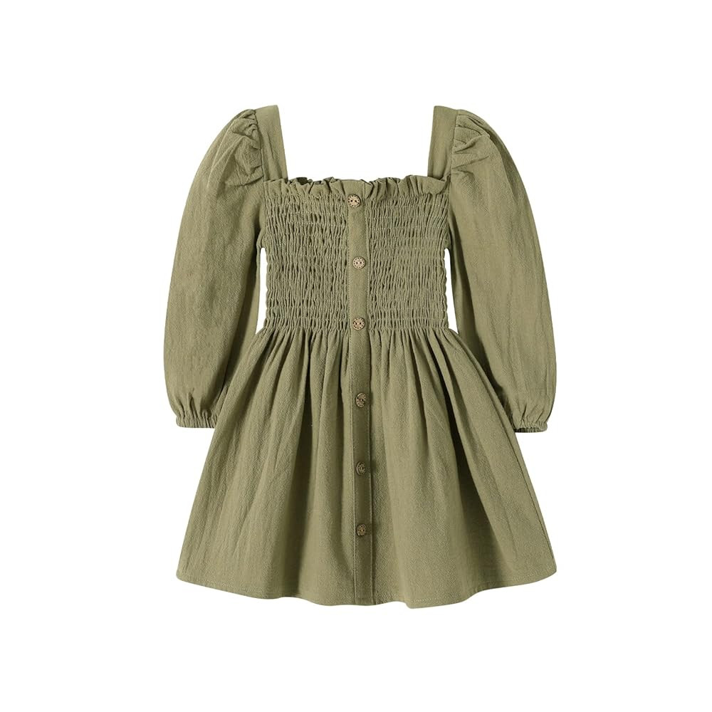 Happy Town Toddler Girl Dress Long Sleeve Play Wear Dress Baby Solid Color Casual Fall Winter Clo... | Amazon (US)