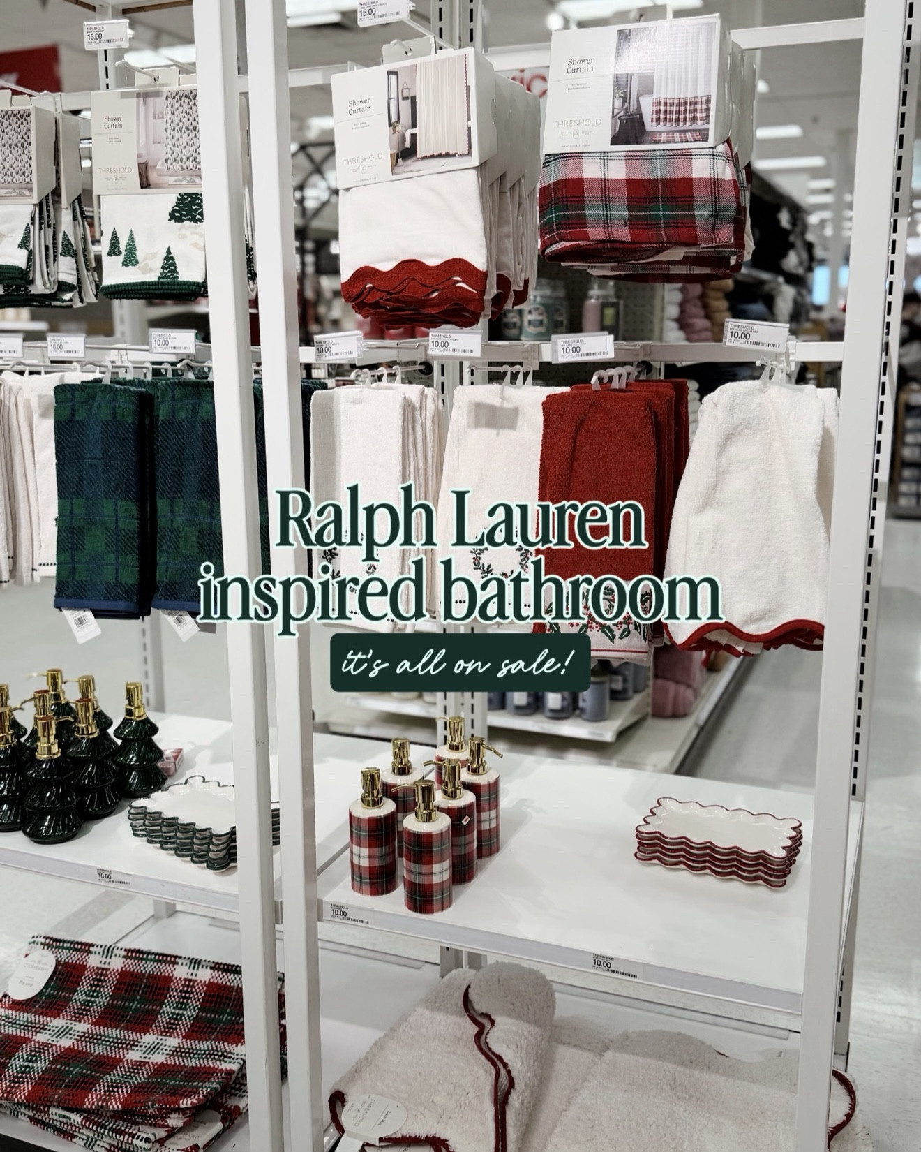 The cutest Ralph Lauren inspired bathroom finds for the holidays, all on sale (everything is $10.50 and under)! 

These scallops and red are 😍. I think I need to add some of these to cart asap before they sell out!

#targethome #christmas #bathroom #ralphlaurenchristmas

#LTKSaleAlert #LTKHome #LTKHoliday