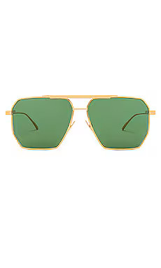Bottega Veneta Angular Pilot in Shiny Gold & Green from Revolve.com | Revolve Clothing (Global)