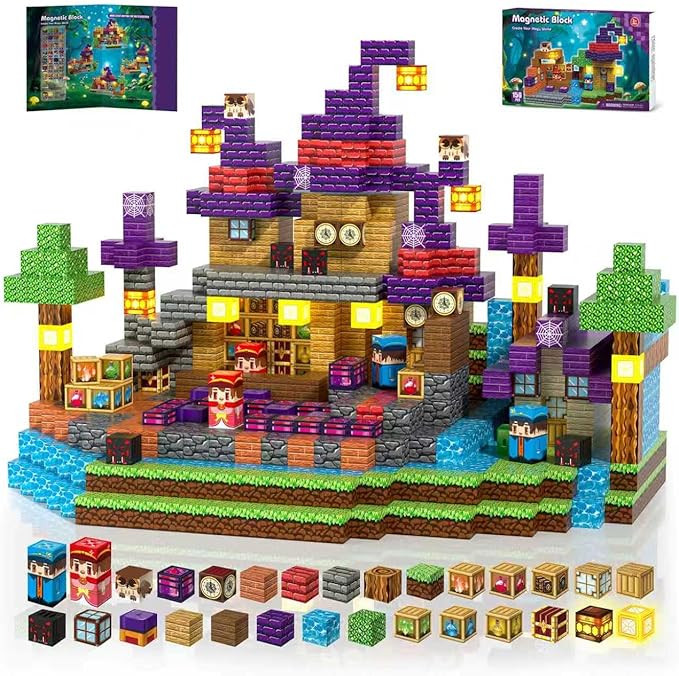 150PCS Magnetic Blocks with Light-Up Blocks - Magnetic Blocks for Kids Ages 3-12, Magic's House M... | Amazon (US)