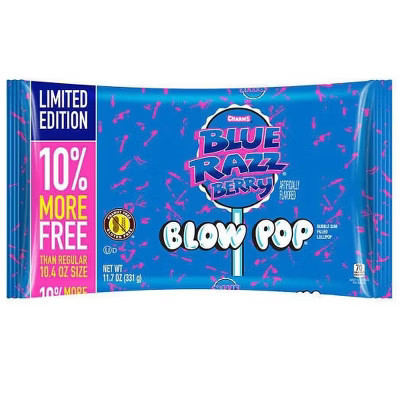 Charms Blue Razz Berry Blow Pops – 11.7 oz Bag – Hard Candy Lollipops with Bubble Gum Center | Target